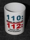 Weiße Tasse mit Spruch 
